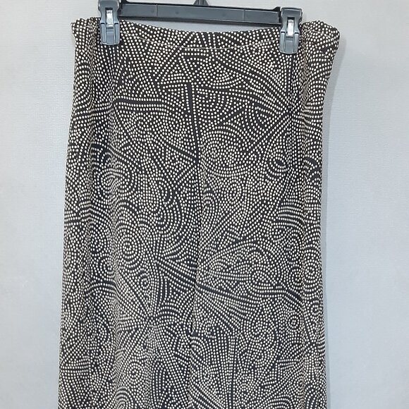Woman's Long Skirt Size XL Pullon, Lightweight, Dark Brown/Beige, Elastic Waist - Picture 1 of 4